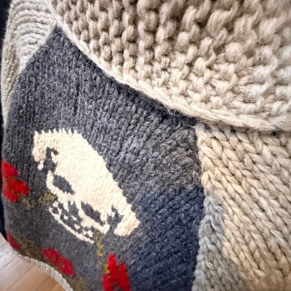 Howler Brothers - Skull + Begonias, Grateful Dead inspired Cardigan - Large/XL - Picture 12 of 14